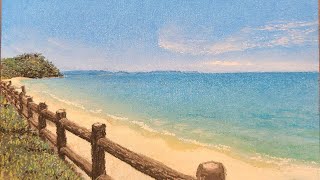 パステル画#52『姉子の浜』  Pastel Painting softpastelart 風景画 絵の描き方 How to できるまで タイムラプス drawing landscape