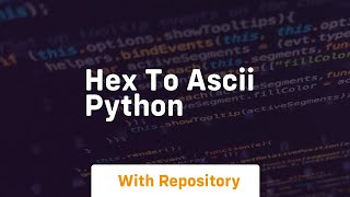 hex to ascii python