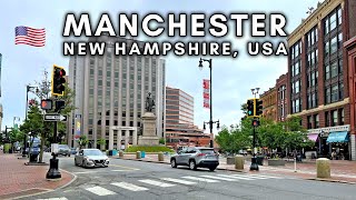 New Hampshire, USA: Downtown Manchester NH Driving Tour - 4K