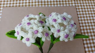 pipe cleaner white flowers ดอกไม้สีขาวจากลวดกำมะหยี่