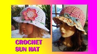 CROCHET SUN HAT ANY SIZE TUTORIAL