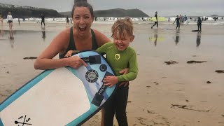 Fatstick Inflatable Body Board in action in Polzeath,