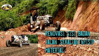 Equipment Construction Road || Renovasi Sisi Badan Jalan Sekalian Penambahan Material Aggregat