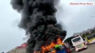 Fire at Koyambedu Omni bus stand in Chennai