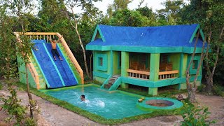 How To Build Complete Resort House, Private Well Water & Water Slide Park Underground Swimming Pool