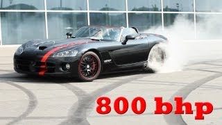 800bhp Dodge Viper SRT-10 brutal V10 sound donuts