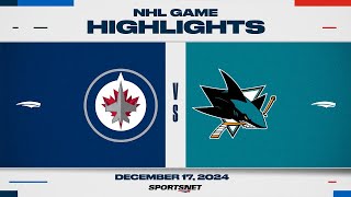 NHL Highlights | Jets vs. Sharks - December 17, 2024