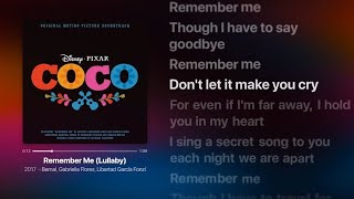 COCO - Remember Me (Lullaby) (Lyrics) | Disney