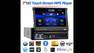 7''1 DIN Car Radio StereoTouch Screen BT USB/SD/AUX/FM MP5 Player Mirror-link support FlipOut Screen