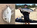 Noosa river GT on surface (sugar pen) & Halls Reef Longtail