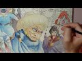 【水彩】ジブリのキャラ描いたので塗ってみました。painting studio ghibli characters watercolor