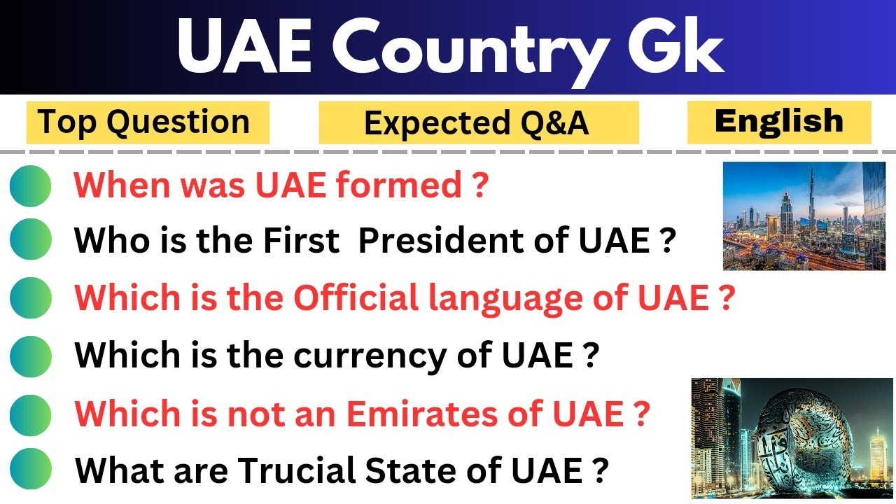 Uae Gk Questions And Answers In English Dubai Gk Questions In