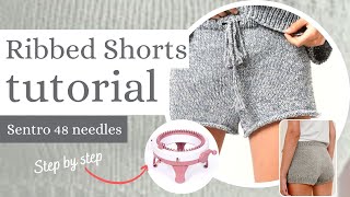 Knitting SHORTS tutorial on Sentro/Addi circular knitting Machine using PANELS