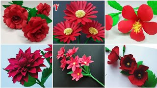 Paper flowers || 6 Different Paper Flowers || DIY || Room Decoration Ideas