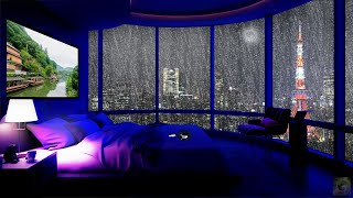 Cozy Rain with Thunder on Window - Relaxing Gentle Rain Sounds for Sleeping Problems, Insomnia