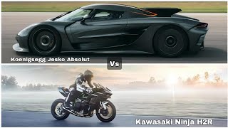 Koenigsegg Jesko Absolut Vs Kawasaki Ninja H2R 0-400 km/h Acceleration Comparison