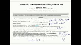 Tomas-Stein restriction estimate, closed geodesics, and spectral gaps