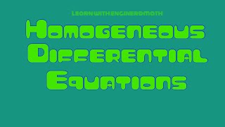Homogeneous Differential Equations (Tagalog/Filipino Math)