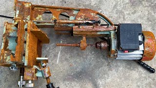 Restoration Antique Hand Operated Chisel Mortising Machine // Complete Amazing Restoration