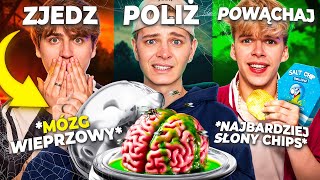 ZJEDZ POLIŻ POWĄCHAJ CHALLENGE 🎃🤢| Dominik Rupiński \u0026 Jasper \u0026 Paweł Zmitrowicz