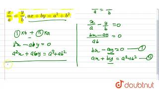 निम्नलिखित समीकरणों को हल कीजिए : `(x)/(a)=(y)/(b),ax+by=a^2+b^2`.