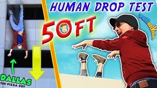 DROP TEST! 50+ Feet Down w  DALLAS the Pizza Guy! + DIY iPod Case Experiment FUNnel Vision