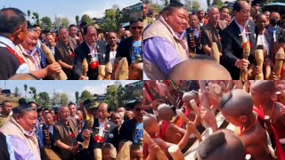 Log drum beating🔥😎 Neiphiu Rio \u0026 Imna Along during Aoleang Festival Mon 2023.