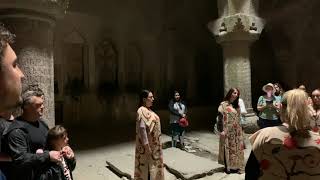 Beautiful angelic choir singing at ancient 4th century Armenian Monastery