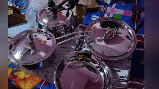 Unboxing safeshop product MIAKASA 3pcs cookware set and 3 ltr cooker || Mana Safeshop