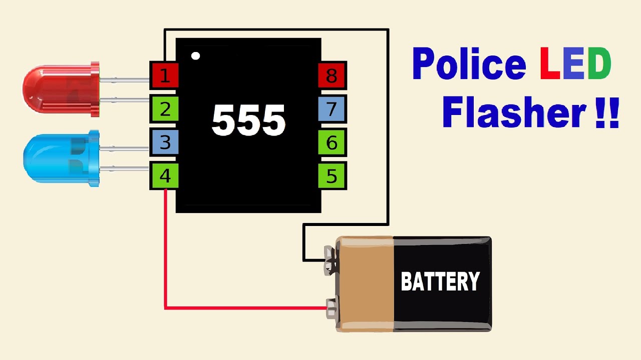 How To Make Police LED Flasher Circuit..Simple LED Flasher Circuit ...