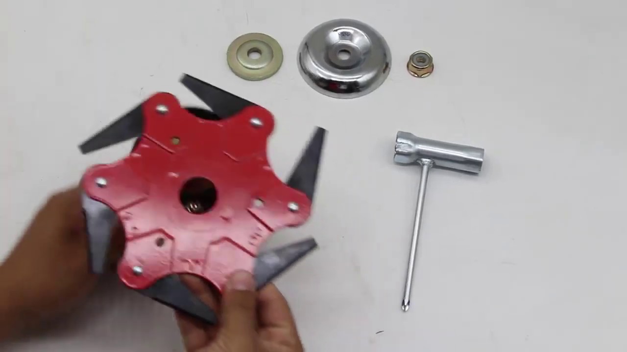 How To Assemble 6 Blade Head Brush Cutter Blade Trimmer - YouTube