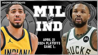 Milwaukee Bucks vs Indiana Pacers  Game 1 Highlights | Apr 21 | 2024 NBA Playoff