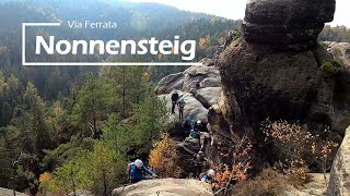 Klettern am Nonnensteig im Zittauer Gebirge