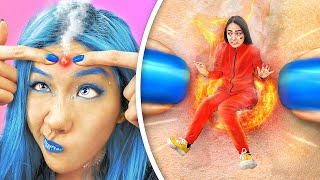 Hot vs Cold Challenge / Sister on Fire vs Icy Sister