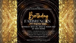 Pre-Shavous Class Birthday Farbrengen taught by Miriam Yerushalmi