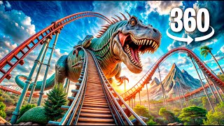 360 VR Roller Coaster: Feel the Terror of Jurassic World Dinosaurs!
