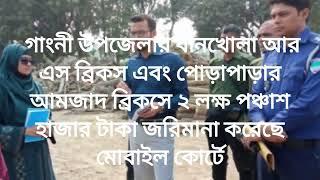 গাংনী  ধানখোলা আর এস ব্রিকস এবং পোড়াপাড়ার আমজাদ ব্রিকসে  জরিমানা করেছে মোবাইল কোর্টে