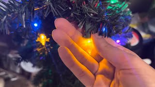 ASMR Christmas tree sounds crinkle triggers and glass sounds