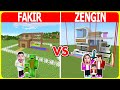 FAKİR VE ZENGİN AİLELERİNİ KORUMAK İÇİN GÜVENLİ EV İNŞA EDİYOR MİNECRAFT