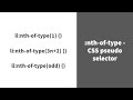 :nth-of-type - CSS Pseudo Selector Explained !