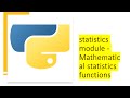 statistics module - Mathematical statistics functions | Python by examples | #python