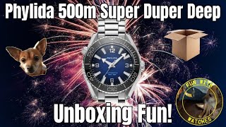 Phylida 500m Dive Style Automatic Watch Unboxing Fun