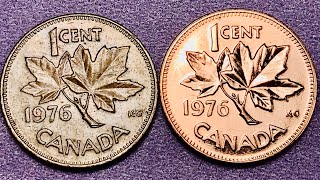 Canada 1976 1 Cent Coins - Winnepeg Canadian Mint Comes Online