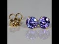 14K Yellow Gold Round Brilliant Tanzanite Studs 1.18 Carats