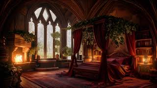 Cozy Castle Haven - Rain, Fireplace & Thunderstorm Sounds to Sleep Instantly and Deeply