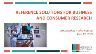 Reference Solutions for Business and Consumer Research