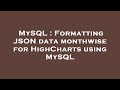 MySQL : Formatting JSON data monthwise for HighCharts using MySQL