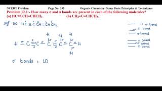 How many σ and π bonds are present in each of the following molecules? (a) HC≡CCH=CHCH3
