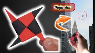 how to make a paper ninja star | paper craft |origami ninja weapons | craft with Hussain/-
