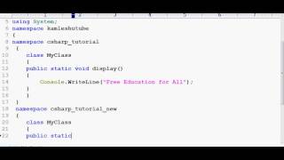 C Sharp tutorial || Part10 || Namespace